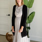 Gray Embroidered Bodice Midi Dress - FINAL SALE Dresses