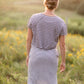 Gray Layered Midi Stripe Knit Dress VOY Inherit