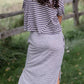 Gray Layered Midi Stripe Knit Dress VOY Inherit