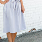 Gray Pleated Waist Tie Midi Skirt - FINAL SALE Skirts