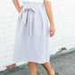 Gray Pleated Waist Tie Midi Skirt - FINAL SALE Skirts