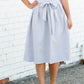 Gray Pleated Waist Tie Midi Skirt - FINAL SALE Skirts