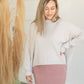 Gray Ribbed Dolman Sleeve Sweater Tops Tea & Rose