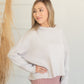 Gray Ribbed Dolman Sleeve Sweater Tops Tea & Rose