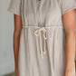 Gray Rope Tie Waist Midi Dress - FINAL SALE Dresses