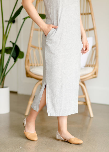 Gray Simple Midi Dress - FINAL SALE Dresses