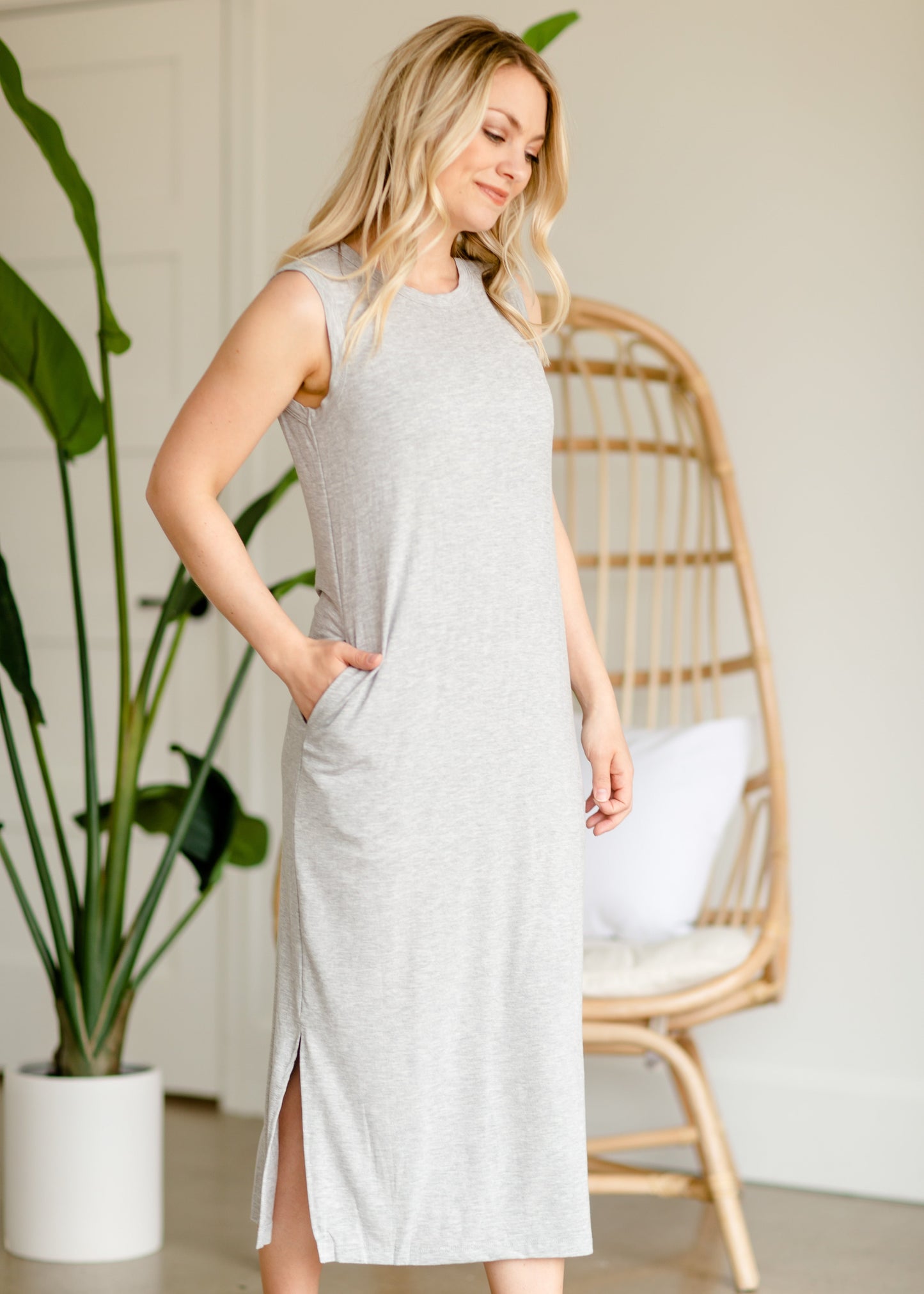 Gray Simple Midi Dress - FINAL SALE Dresses