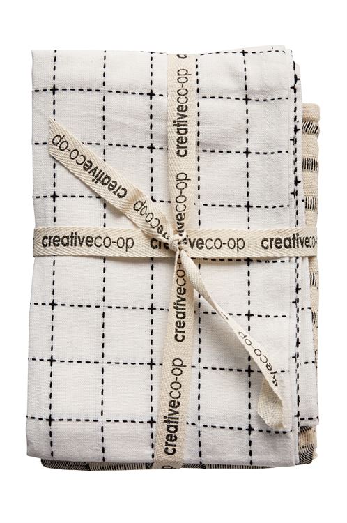 black and white pattern tea towels