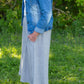 Gray Stretch Waist Patch Pocket Midi Skirt - FINAL SALE Skirts