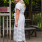 Gray Striped Belted Midi Dress - FINAL SALE Dresses
