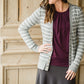 Gray Striped Snap Button Cardigan - FINAL SALE Tops