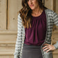 Gray Striped Snap Button Cardigan - FINAL SALE Tops