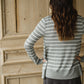 Gray Striped Snap Button Cardigan - FINAL SALE Tops