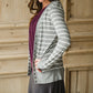 Gray Striped Snap Button Cardigan - FINAL SALE Tops
