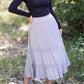 Gray Trim Detail Lined Midi Skirt Skirts Wishlist