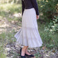 Gray Trim Detail Lined Midi Skirt Skirts Wishlist