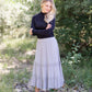 Gray Trim Detail Lined Midi Skirt Skirts Wishlist