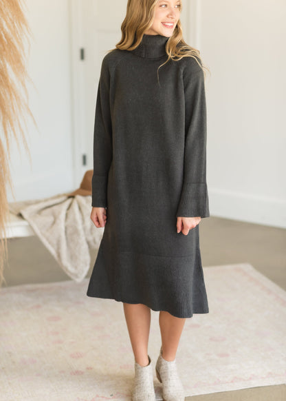 Gray Turtleneck Sweater Dress - FINAL SALE Dresses