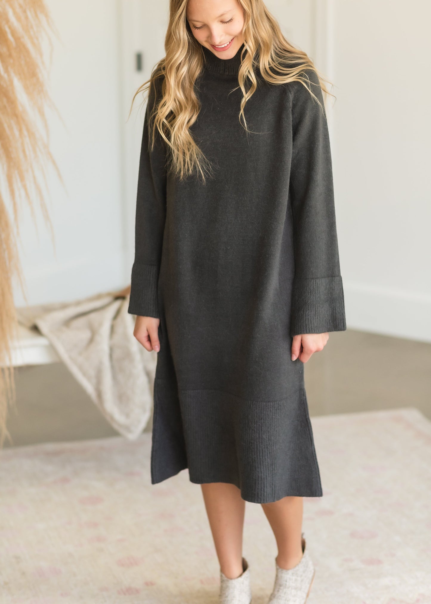Gray Turtleneck Sweater Dress - FINAL SALE Dresses