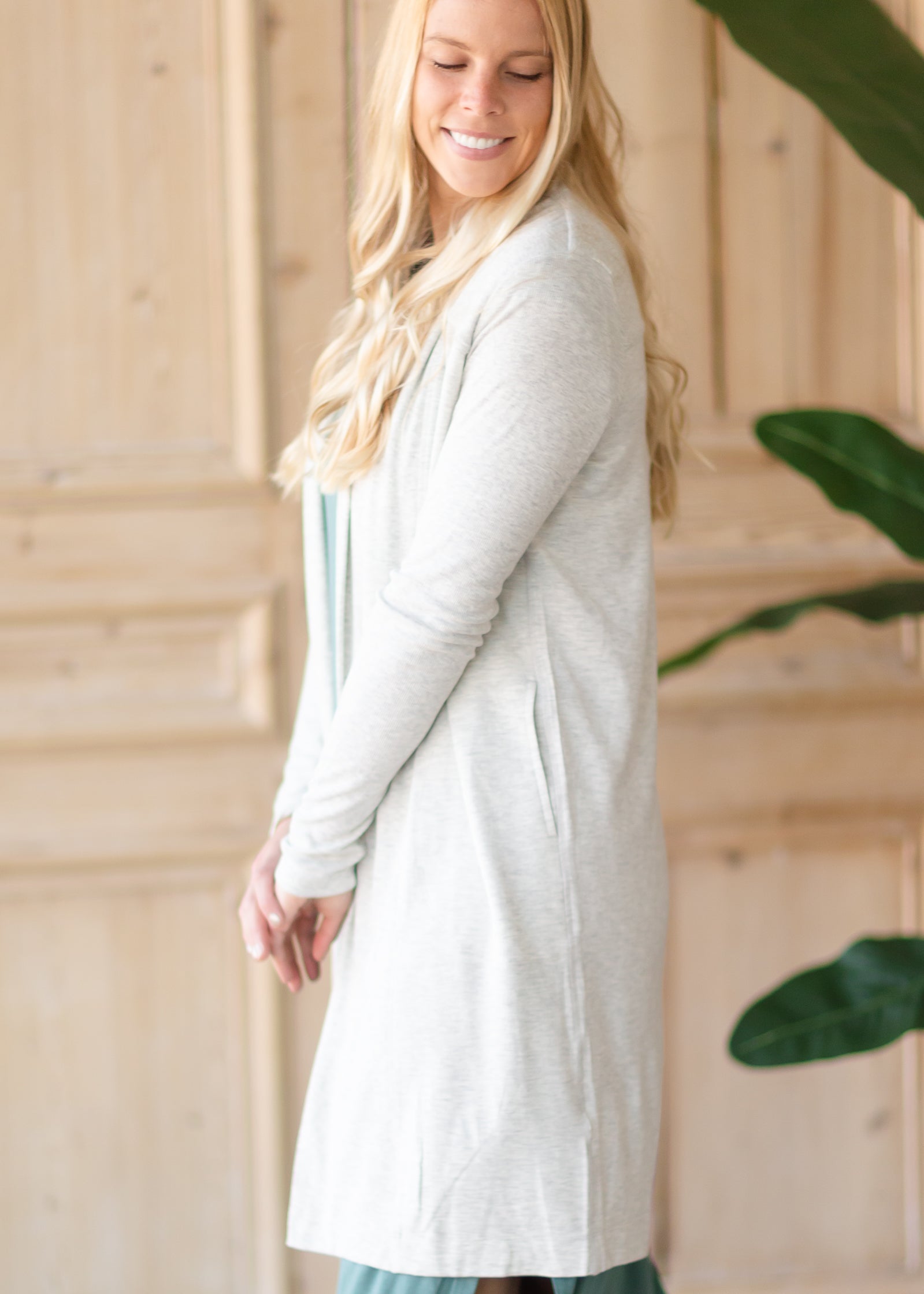Gray Ultra Soft Lined Cardigan Tops