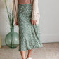 Green Ditsy Floral Simple Midi Skirt Skirts Be Cool