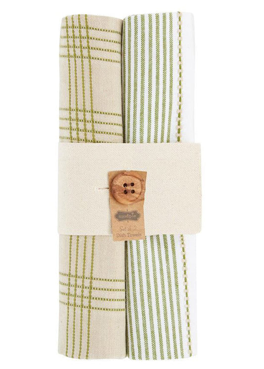 Green Striped Dish Towels - Set of 2 - FINAL SALE Home + Lifestyle
