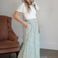 Green Tiny Floral Maxi Skirt Skirts Mikarose
