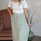 Green Tiny Floral Maxi Skirt Skirts Mikarose