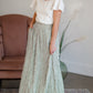 Green Tiny Floral Maxi Skirt Skirts Mikarose