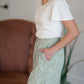 Green Tiny Floral Maxi Skirt Skirts Mikarose