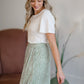 Green Tiny Floral Maxi Skirt Skirts Mikarose