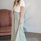 Green Tiny Floral Maxi Skirt Skirts Mikarose
