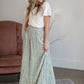 Green Tiny Floral Maxi Skirt Skirts Mikarose