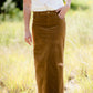womens long corduroy maxi skirt in fall colors