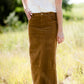 womens long corduroy maxi skirt in fall colors