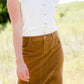 womens long corduroy maxi skirt in fall colors