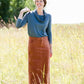 womens long corduroy maxi skirt in fall colors
