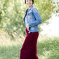 womens long corduroy maxi skirt in fall colors