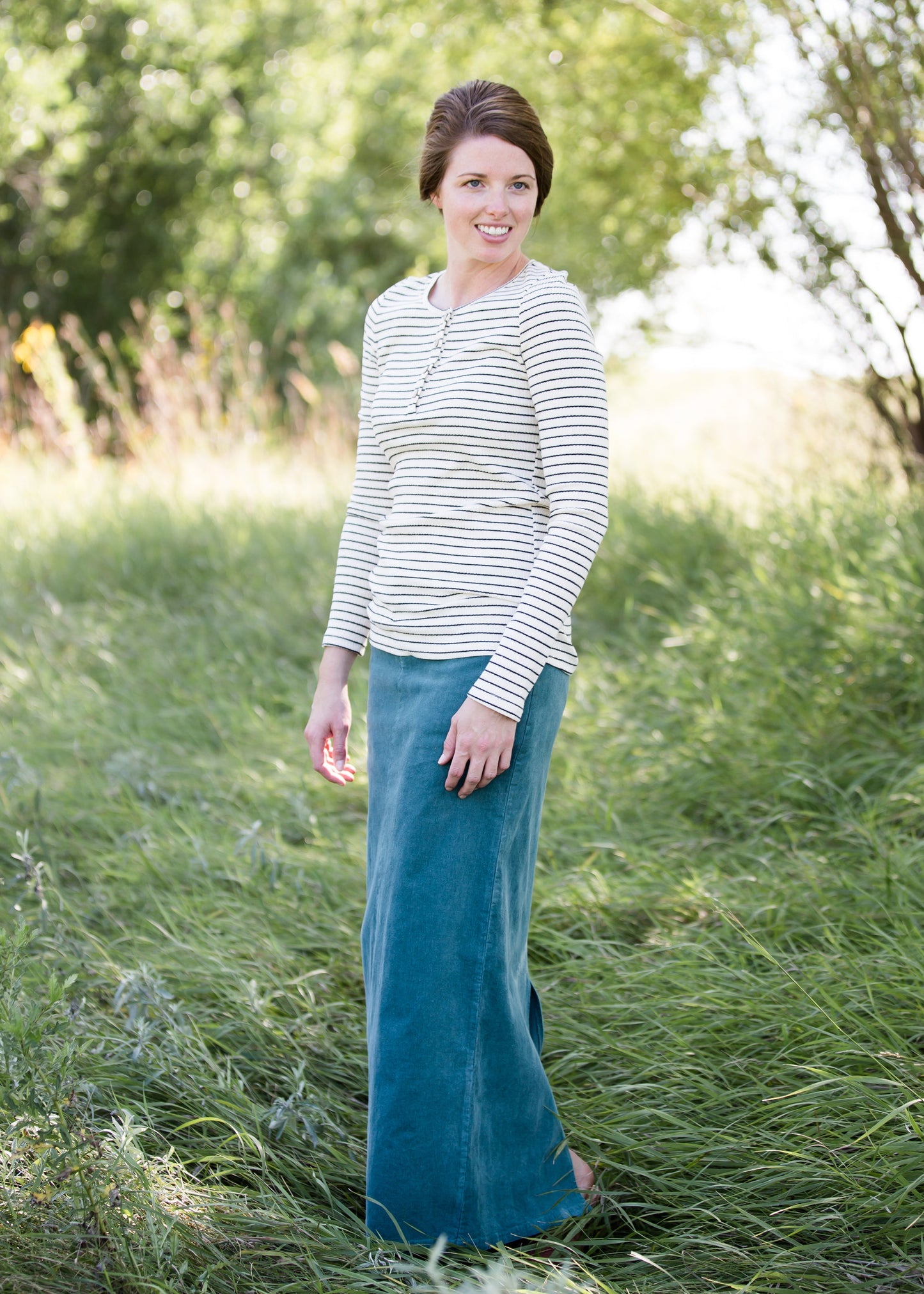 womens long corduroy maxi skirt in fall colors