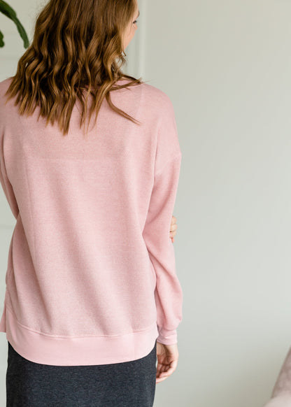 Hacci Brushed Blush Pullover Sweater - FINAL SALE Tops