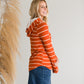 Hacci Knit Striped Hooded Sweatshirt - FINAL SALE Tops