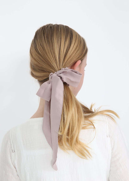 Girls blush ribbon hair scrunchie