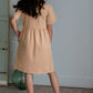 Half Button Up Midi Dress with Distressed Detail Dresses Polagram