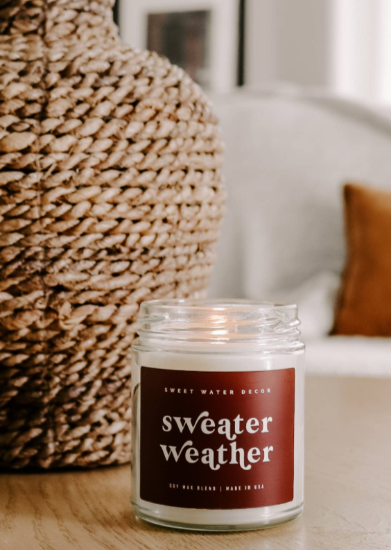 Hand Poured Soy Candles Gifts Sweater Weather