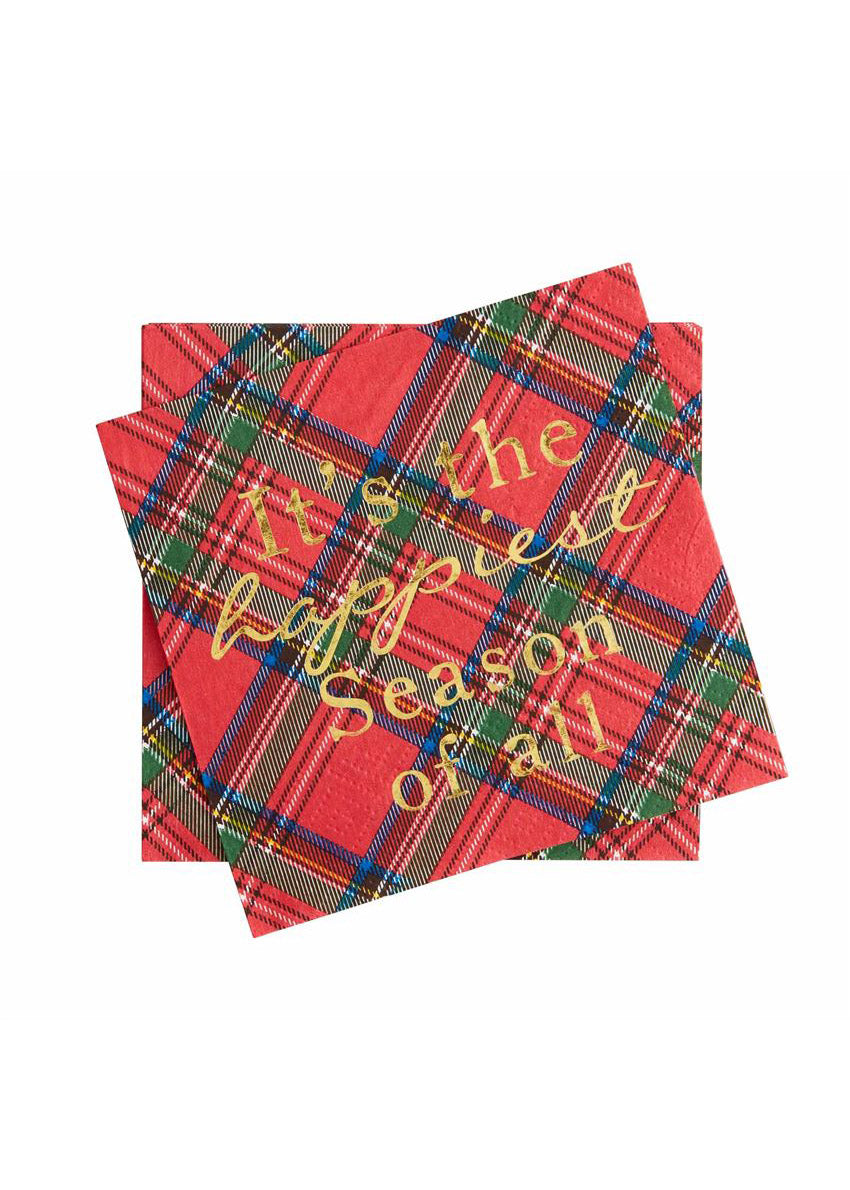 Happiest Season Plaid Paper Napkins - FINAL SALE Home + Lifestyle