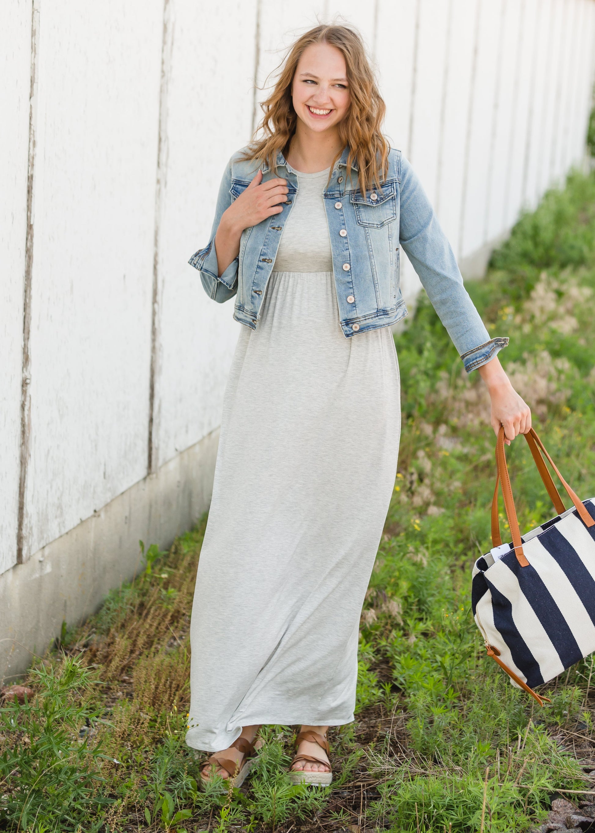 Heather Gray Short Sleeve Stretch Maxi Dress - FINAL SALE Dresses