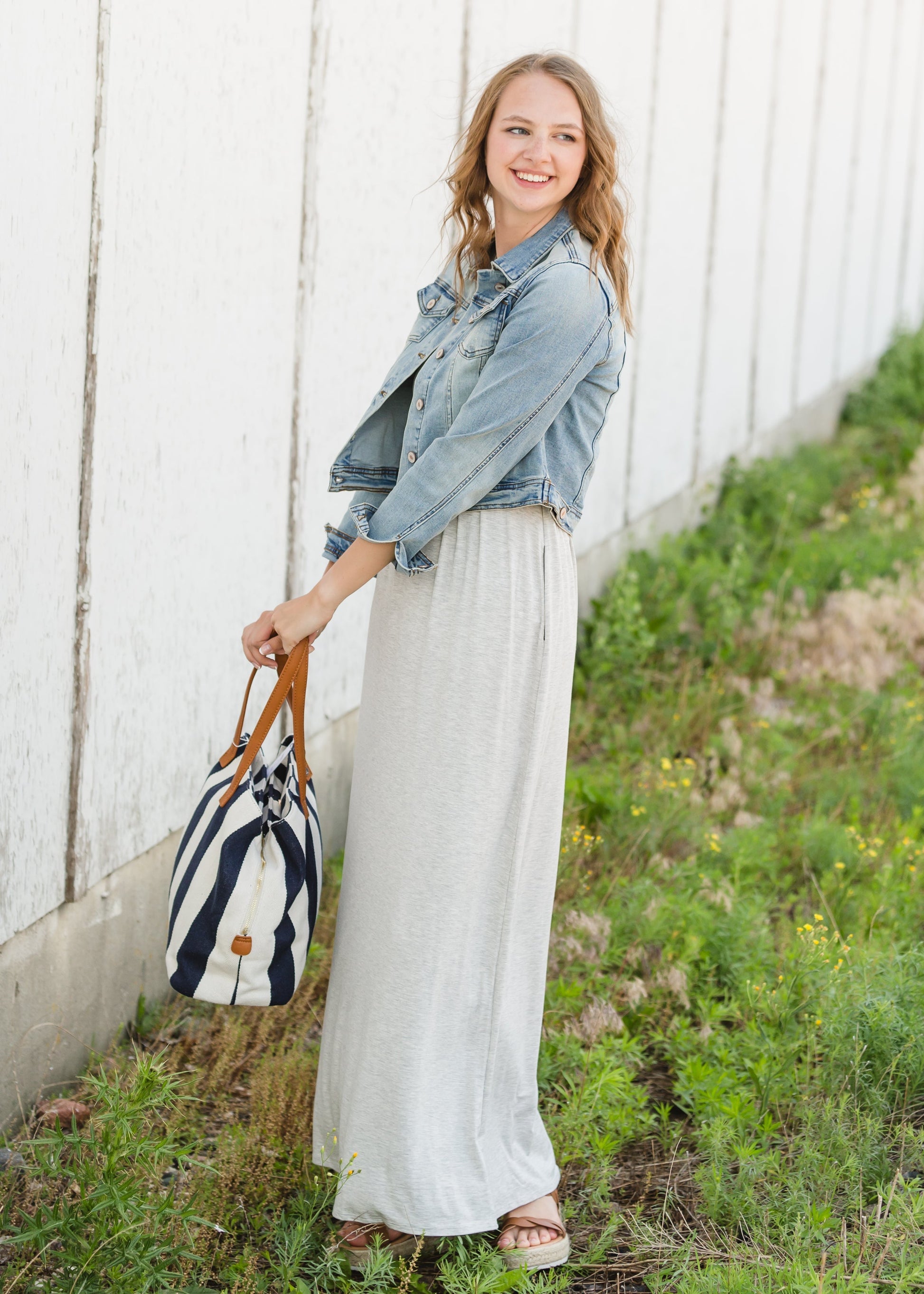 Heather Gray Short Sleeve Stretch Maxi Dress - FINAL SALE Dresses