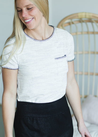Heather Gray Stitched Pocket Top - FINAL SALE Tops