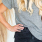 Heather Knit Cuffed Sleeve Tee - FINAL SALE Shirt