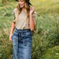 Heather Sage Short Sleeve Top - FINAL SALE Tops